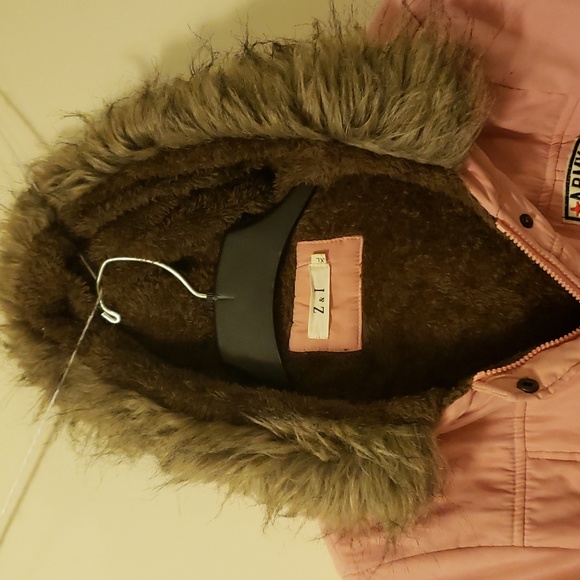 Z & I winter faux fur hoodie zip up army shelter downike new - Picture 2 of 9